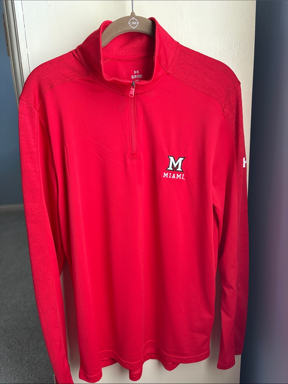 Under Armour Red Miami 1/4 Zip Performance Pullover